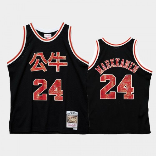 Chicago Bulls #24 Lauri Markkanen Black 2021 Lunar New Year OX Jersey