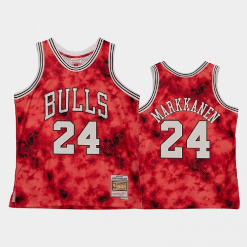 Men's Chicago Bulls #24 Lauri Markkanen Red Galaxy Jersey