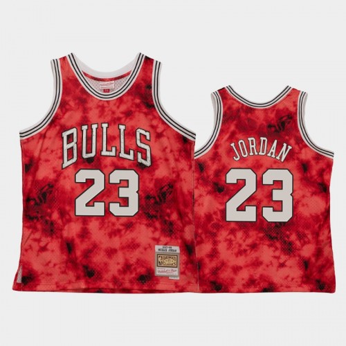 Men's Chicago Bulls #23 Michael Jordan Red Galaxy Jersey