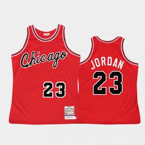 Chicago Bulls #23 Michael Jordan Red Hardwood Classics Throwback Premium Authentic Rookie Jersey