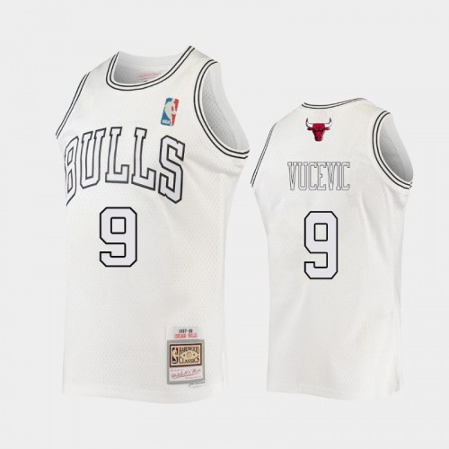 Men's Chicago Bulls #9 Nikola Vucevic White 2021 Hardwood Classics Out Swingman Jersey