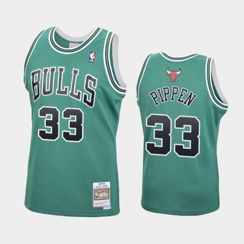 Men's Chicago Bulls #33 Scottie Pippen Green 2008-09 Hardwood Classics Jersey