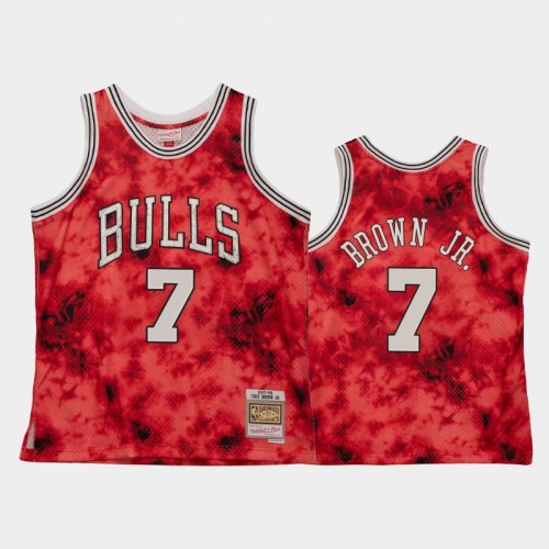 Men's Chicago Bulls #7 Troy Brown Jr. Red Galaxy Jersey