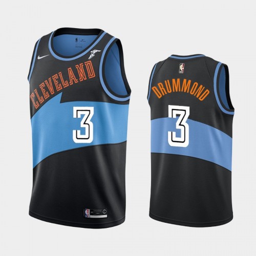 Men's Cleveland Cavaliers #3 Andre Drummond Black 2019-20 50th Season Classic Jersey