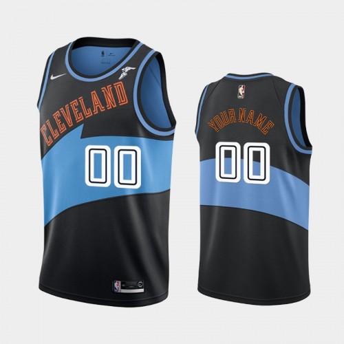 Men's 2019-20 Cleveland Cavaliers Black 50th Season Personalized 90s Classic Jersey