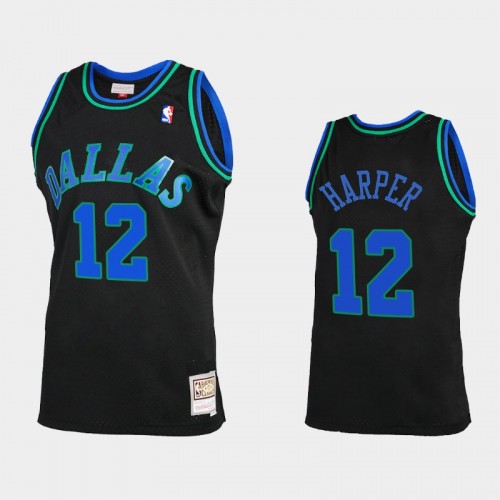 Men's Dallas Mavericks #12 Derek Harper Black Reload 2.0 Jersey