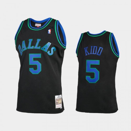 Men's Dallas Mavericks #5 Jason Kidd Black Reload 2.0 Hardwood Classics Jersey