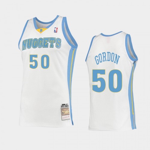 Men's Denver Nuggets #50 Aaron Gordon White 2006 Hardwood Classics Swingman Jersey