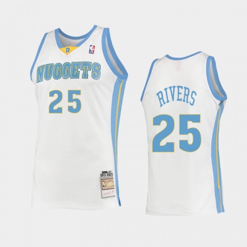 Men's Denver Nuggets #25 Austin Rivers White 2006 Hardwood Classics Swingman Jersey