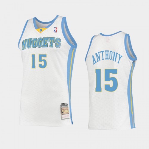 Men's Denver Nuggets #15 Carmelo Anthony White 2006 Hardwood Classics Swingman Jersey