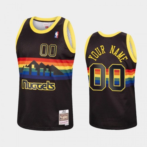 Denver Nuggets #00 Custom Black Reload Hardwood Classics Jersey