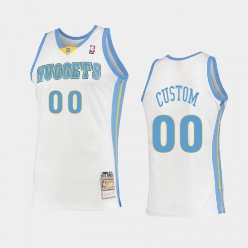 Men's Denver Nuggets #00 Custom White 2006 Hardwood Classics Swingman Jersey