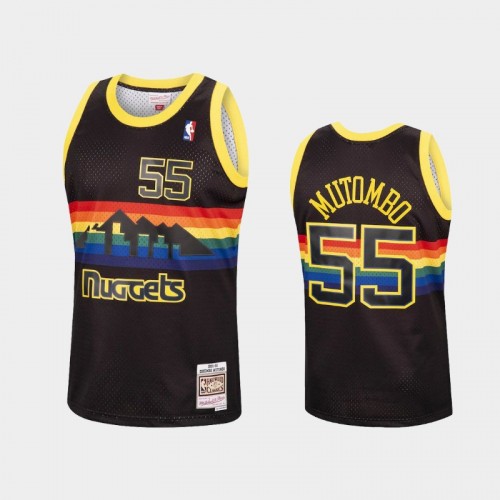 Denver Nuggets #55 Dikembe Mutombo Black 1991-92 Reload Hardwood Classics Jersey