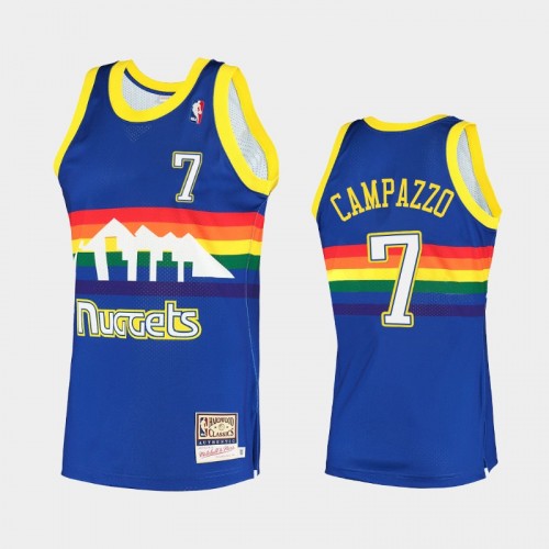 Denver Nuggets #7 Facundo Campazzo Blue Hardwood Classics Throwback Jersey