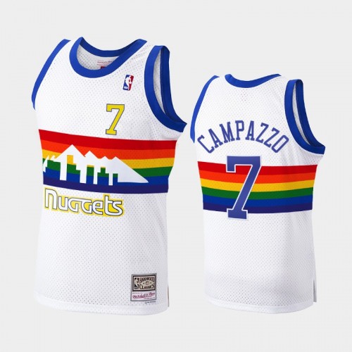 Denver Nuggets #7 Facundo Campazzo White Hardwood Classics Throwback Jersey