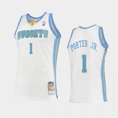 Men's Denver Nuggets #1 Michael Porter Jr. White 2006 Hardwood Classics Swingman Jersey