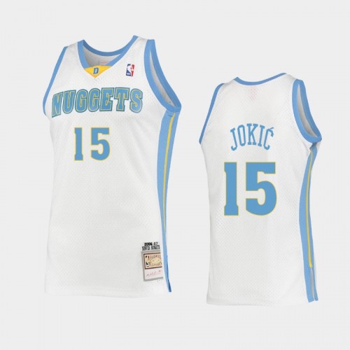 Men's Denver Nuggets #15 Nikola Jokic White 2006 Hardwood Classics Swingman Jersey