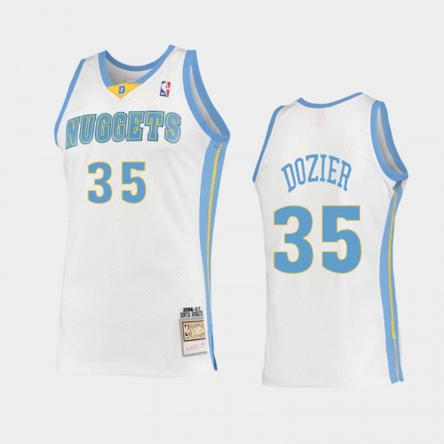 Men's Denver Nuggets #35 PJ Dozier White 2006 Hardwood Classics Swingman Jersey