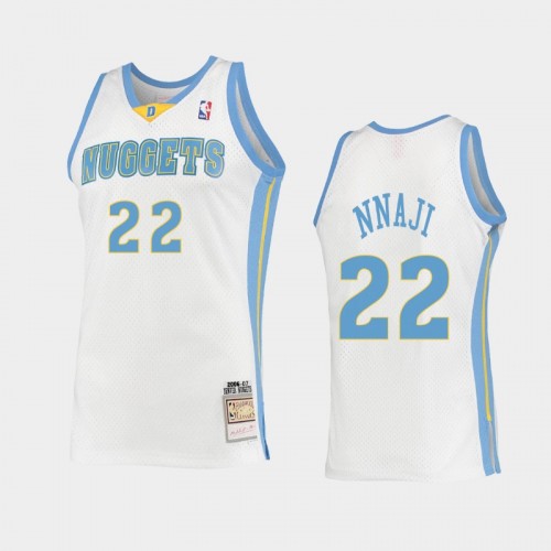 Men's Denver Nuggets #22 Zeke Nnaji White 2006 Hardwood Classics Swingman Jersey