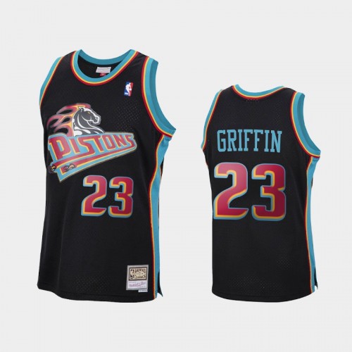 Detroit Pistons #23 Blake Griffin Black Reload Hardwood Classics Jersey