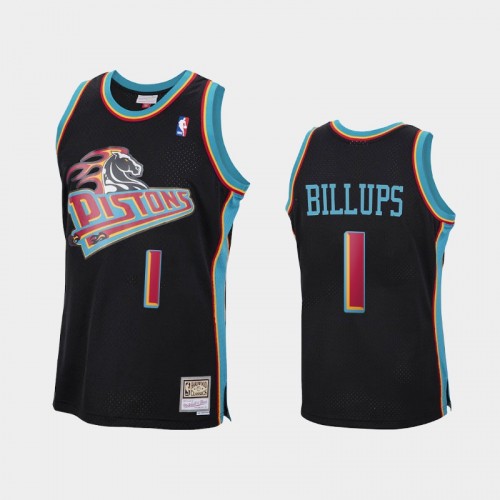 Detroit Pistons #1 Chauncey Billups Black Reload Hardwood Classics Jersey