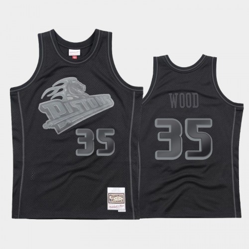 Detroit Pistons #35 Christian Wood Black 1998-99 Throwback Tonal Hardwood Classics Jersey