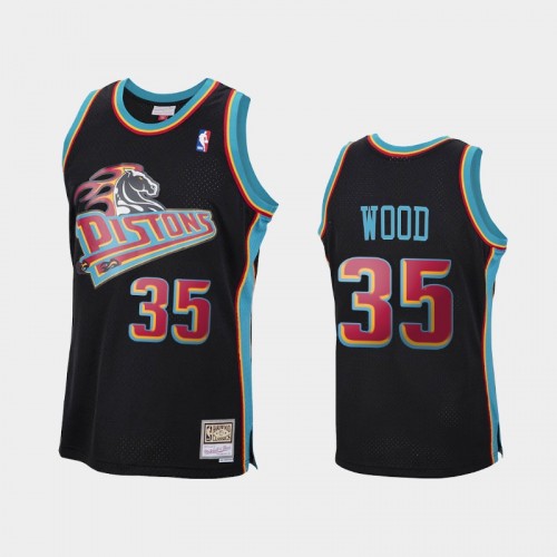 Detroit Pistons #35 Christian Wood Black Reload Hardwood Classics Jersey