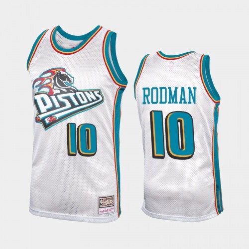 Detroit Pistons #10 Dennis Rodman Platinum Hardwood Classics Jersey