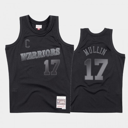 Golden State Warriors #17 Chris Mullin Black 1993-94 Throwback Tonal Hardwood Classics Jersey