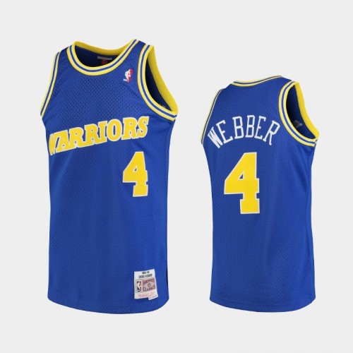 Men's Golden State Warriors #4 Chris Webber Royal 1993-94 Hardwood Classics Jersey
