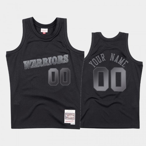 Golden State Warriors #00 Custom Black 1993-94 Throwback Tonal Hardwood Classics Jersey