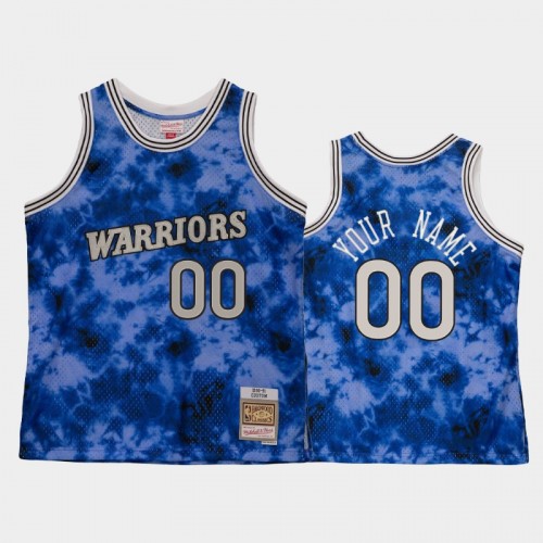 Men's Golden State Warriors #00 Custom Blue Galaxy Jersey