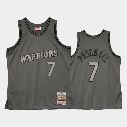 Men's Golden State Warriors #7 Eric Paschall Gray Metal Works Hardwood Classics Jersey