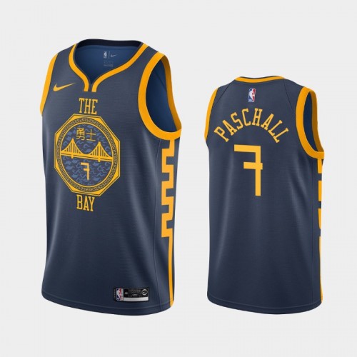 Men's Golden State Warriors #7 Eric Paschall Navy City Jersey - 2019 NBA Draft