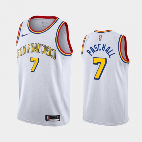 Men's Golden State Warriors #7 Eric Paschall White 2019-20 Hardwood Classics Jersey