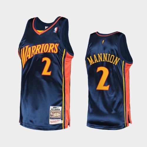 Golden State Warriors #2 Nico Mannion Royal Hardwood Classics Throwback Jersey