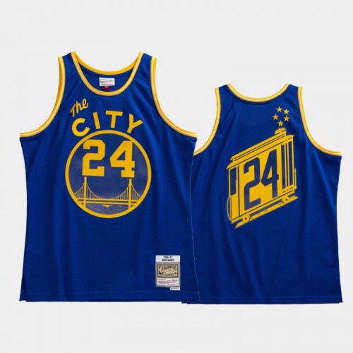 Golden State Warriors #24 Rick Barry Royal 1966-67 Hardwood Classics Authentic Jersey