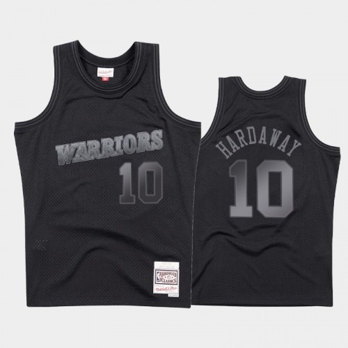 Golden State Warriors #10 Tim Hardaway Black 1993-94 Throwback Tonal Hardwood Classics Jersey