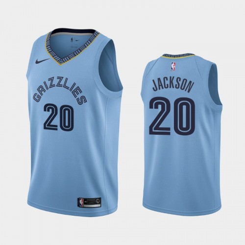Men's Memphis Grizzlies #20 Josh Jackson Blue 2019 season Statement Jersey