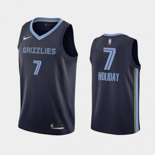 Men's Memphis Grizzlies #7 Justin Holiday Navy 2018-2019 Icon Jersey