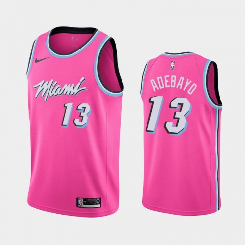 Men's Miami Heat #13 Bam Adebayo Pink 2018-19 Earned Jersey