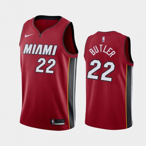 Men's Miami Heat #22 Jimmy Butler Red 2019 season Statement Jersey