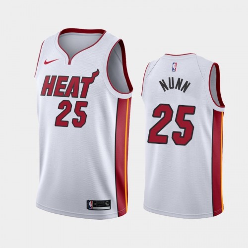 Men's Miami Heat #25 Kendrick Nunn White 2020 season Association Jersey