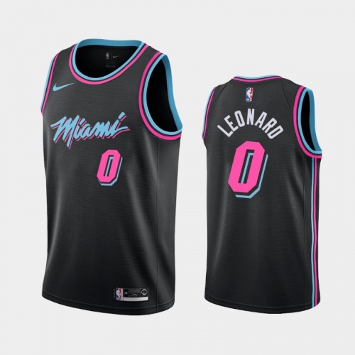 Men's Miami Heat Meyers Leonard #0 Black 2019-20 City Jersey