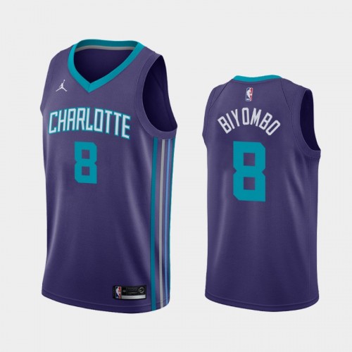 Men's Charlotte Hornets #8 Bismack Biyombo Purple 2019 season Statement Jersey
