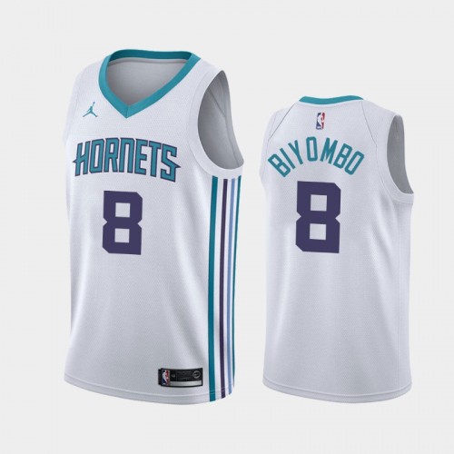 Men's Charlotte Hornets #8 Bismack Biyombo White 2019 season Association Jersey