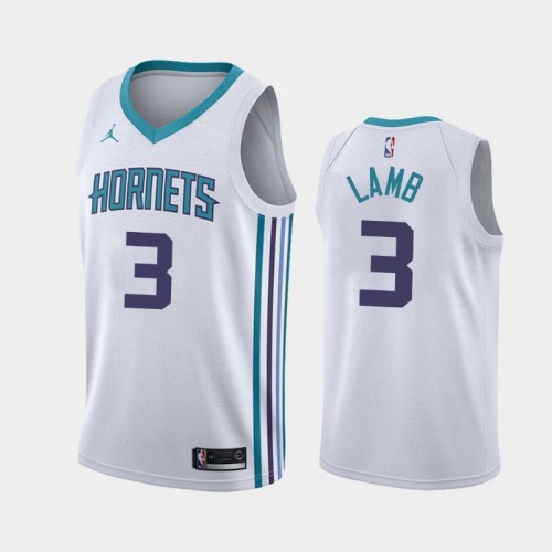 Men's Charlotte Hornets #3 Jeremy Lamb White 2019 season Association Jersey