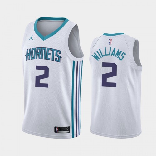 Men's Charlotte Hornets #2 Marvin Williams White 2019 season Association Jersey