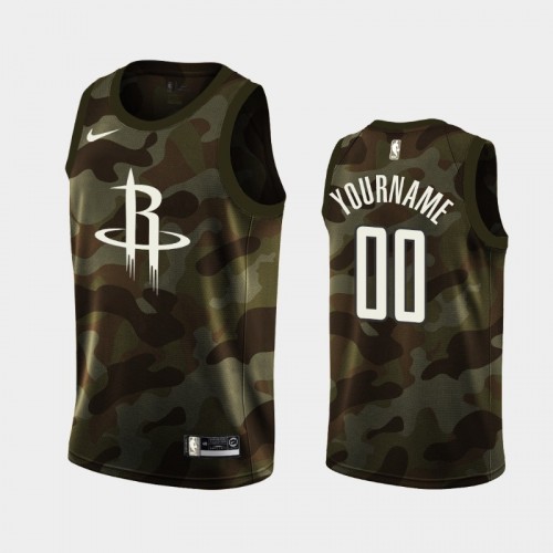 Men's Houston Rockets Camo Memorial Day Personalized Jersey
