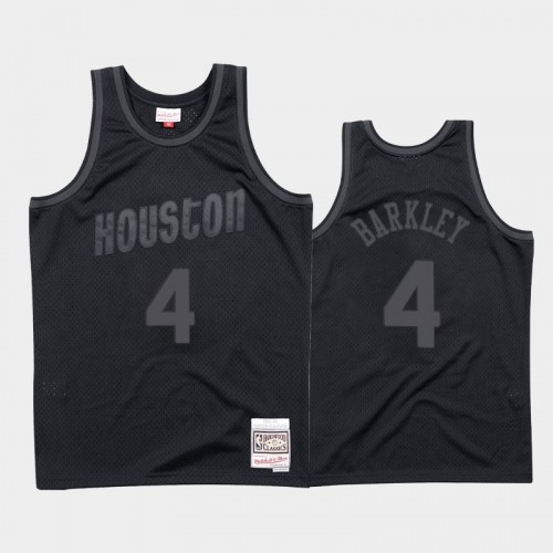 Houston Rockets #4 Charles Barkley Black 1993-94 Throwback Tonal Hardwood Classics Jersey